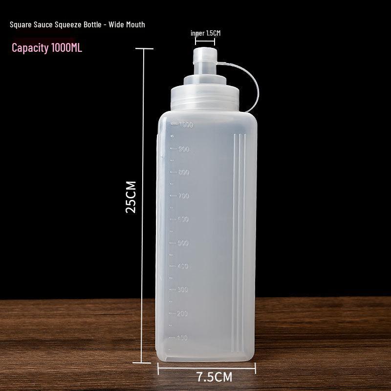 

Large Caliber Food Grade PE Square Squeeze Bottle for Jam, Salad Dressing, or Sauce