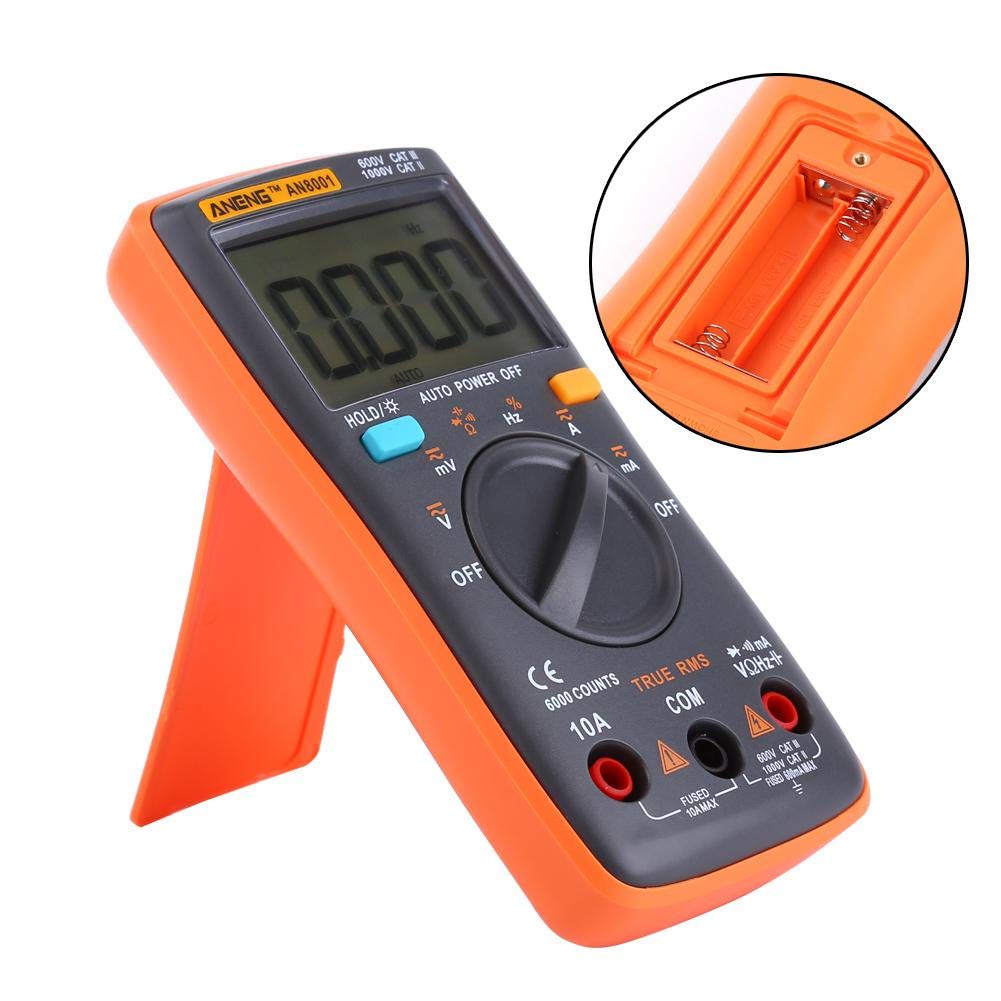 Akozon ANENG Digital Multimeter Auto-Range, AN8001 True-RMS Digital Multimeter AC DC Voltage/Ammeter Current/Ohmmeter/Diode/Shutdown, Frequency and Du
