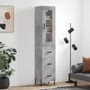 Vidaxl Tall Cabinet, Concrete Grey, 34.5X34X180 Cm
