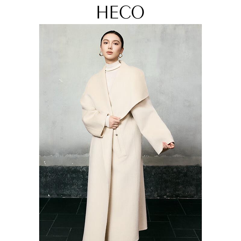 HECO Women's Simple Long Double-Faced Wool Coat
