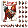 Christmas Chicken Advent Calendar 24-Day Countdown Box with Easy-Open Windows Multifunctional Holiday Decoration