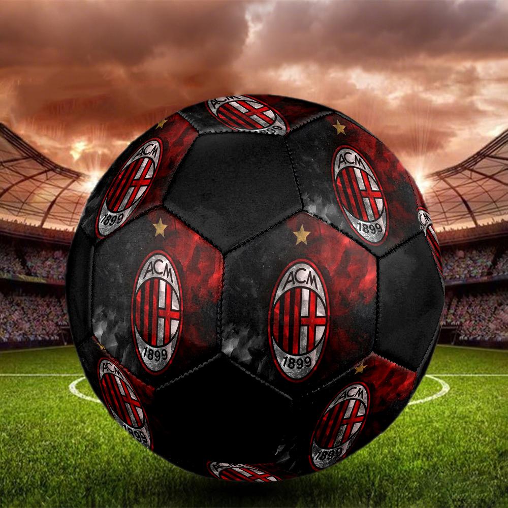 Pallone da Calcio Logo AC Milan, colorato, adatto a tutte le età, cucito a macchina, materiale PVC, qualità da competizione, durevole e ad alto rimbalzo