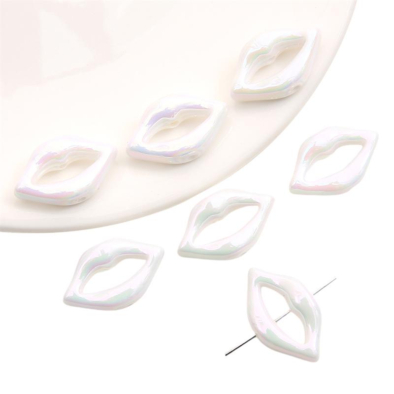 

10шт акриловые бусины подвески для губ бусины для DIY браслет ожерелье ювелирных изделий белый