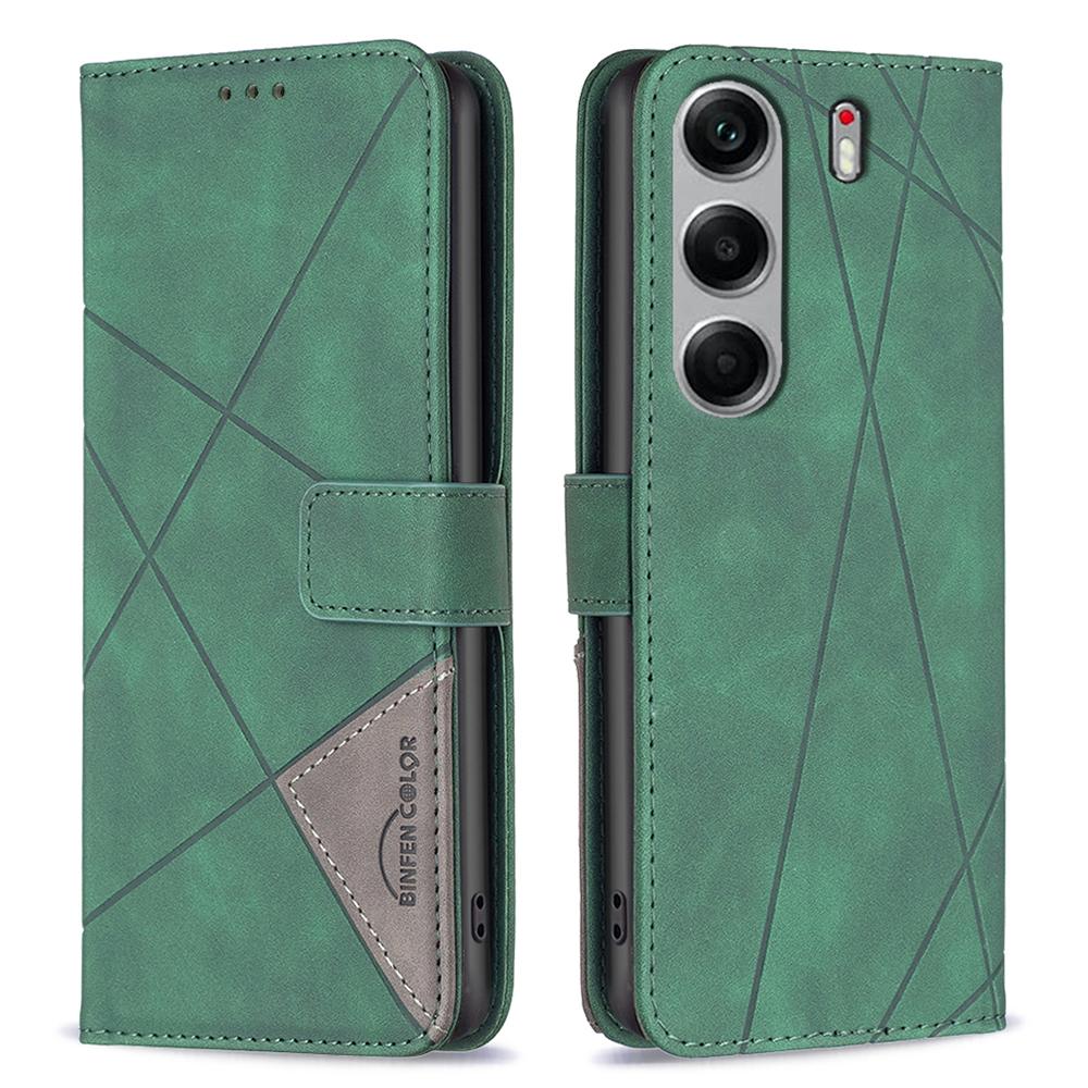 BINFEN COLOR For TECNO Camon 40 Pro 5G Phone Cases Wallet Stand Geometry Imprinted Leather Cover