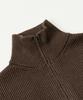 Excontainer Minimal High-Neck Knit Zip-Up (Mocha)
