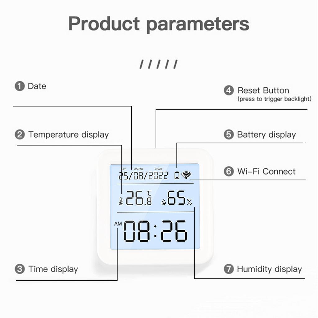 Automated Home Climate Control Humidity Smart App Control Digital Hygrometer Accurate Humidity Measurements Backlit LCD Display