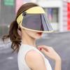 Damen Sommer Anti-UV Abnehmbare Sonnenblende Kappe Breiter Rand Outdoor Hut