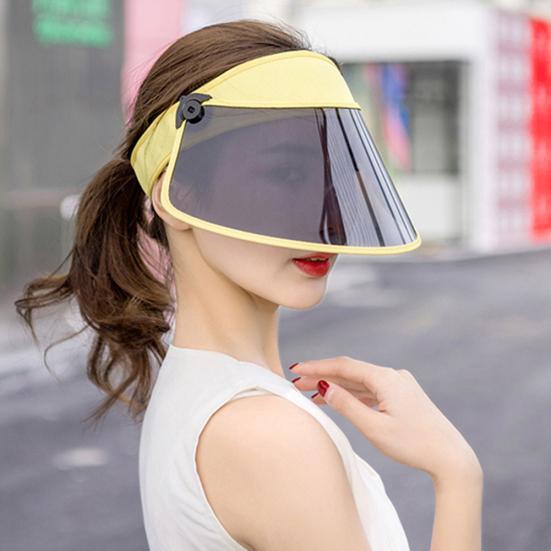 Damen Sommer Anti-UV Abnehmbare Sonnenblende Kappe Breiter Rand Outdoor Hut