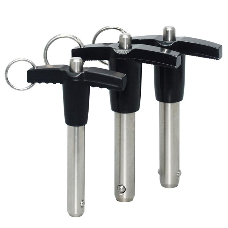 Quick Release Pin Button Type T Handle Safety Pin Stainless Steel Ball Locking Pin with Lanyard Cable Easy To Use