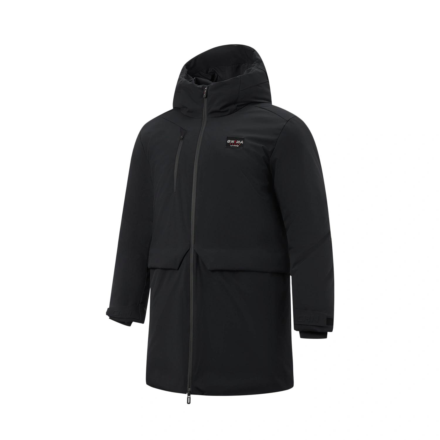 Li-Ning Lightweight Warm Mid-Length Hooded Down Jacket Men outerwear AYMV603-2 M
