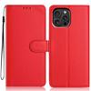 For iPhone 16 Pro Max Wallet Case with Strap/Multiple Card Slots Solid Color Leather Stand Phone Cover