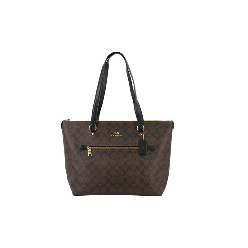 Coach Gallery 32 Presbyopia Canvas with Leather Tote Bag Shopping Bag Hand-held Shoulder Bag Large Women’s Dark Brown