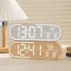 Temperature Date Display Clocks Calendar Adjustment Timer 12/24H Clock Plastic For Bedroom Wall-mounted Digital Clock LED USB