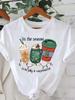 (Asian Size) star tree happy new year Tee merry Christmas festival O-neck Clothing Women's Top T Print Fashion ladies Graphic T-shirts