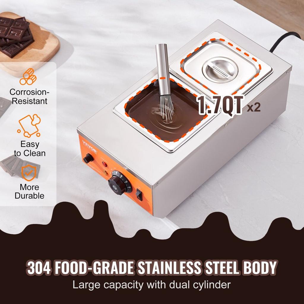 Chocolate Tempering Machine Chocolate Melting Pot 9 Lbs 2 Tanks