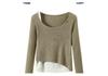 2026 Spring Women's Asymmetrical Patchwork Ribbed Knit Sweater - Slimming Two-Piece Look