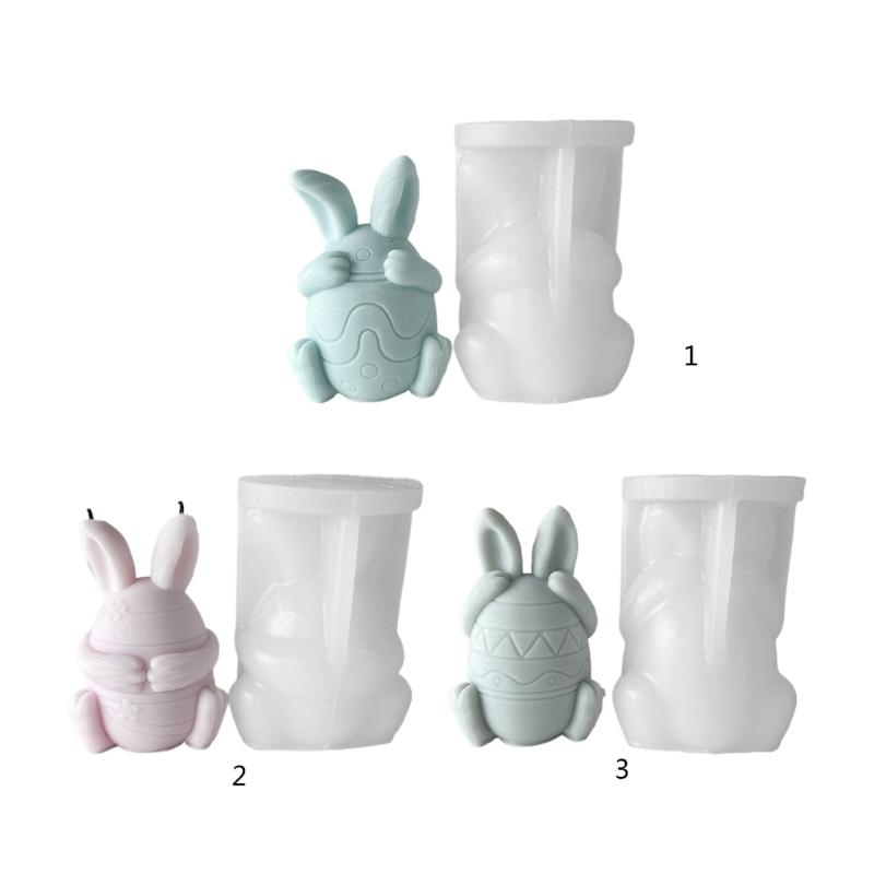 Face-less Rabbit Candle Mold Diy Cover Your Eyes Mouth and Ears Rabbit Aromatherapy Candle Gypsum Incense Stone Mold