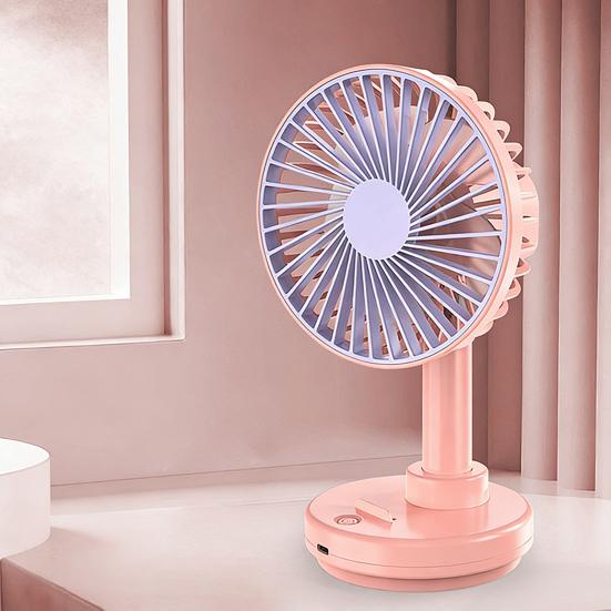 Rotating Desk Fan with 3 Speeds USB Charging Portable Cooling Fan for Office Home Wide-Angle Air Circulation Quiet Summer Gadget