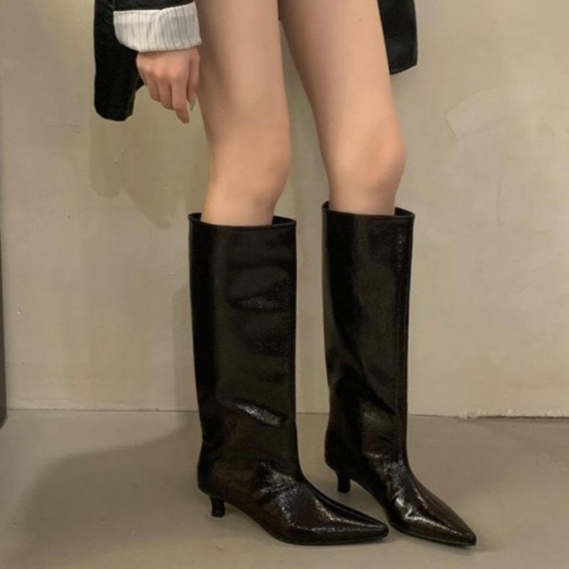 Fashion 2025 New Women Shoes High Quality Knee-High Boot Sexy Pointed Toe Casual Party Shoe Autumn Winter Long Boot for Women High Heels