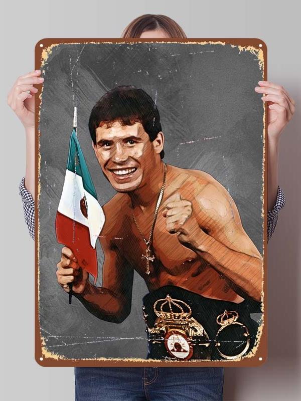 Julio Cesar Chavez Boxer Metal Signs Gaming Room Decoration Custom Metal Plates Boxing Poster for Wall Art Decoration Retro Home