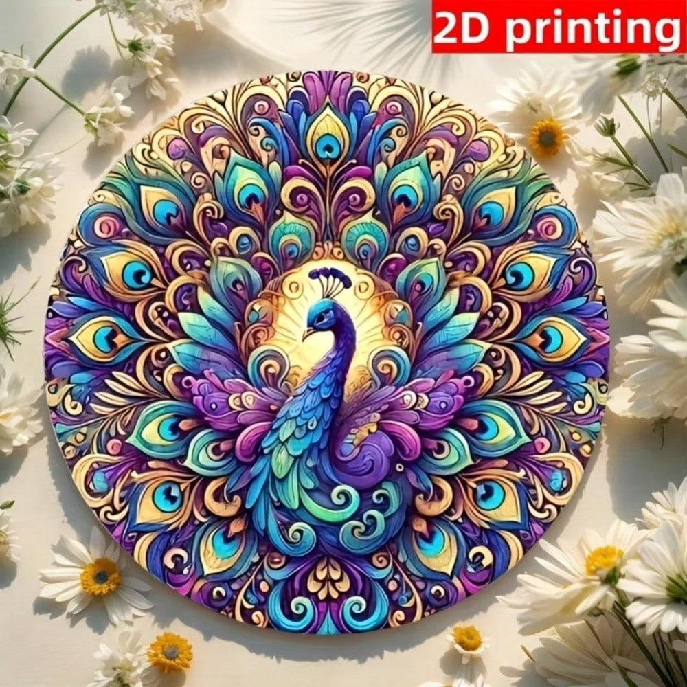 Vibrant Peacock Metal Wall Art Durable Home Decor Kitchen Bathroom Living Room