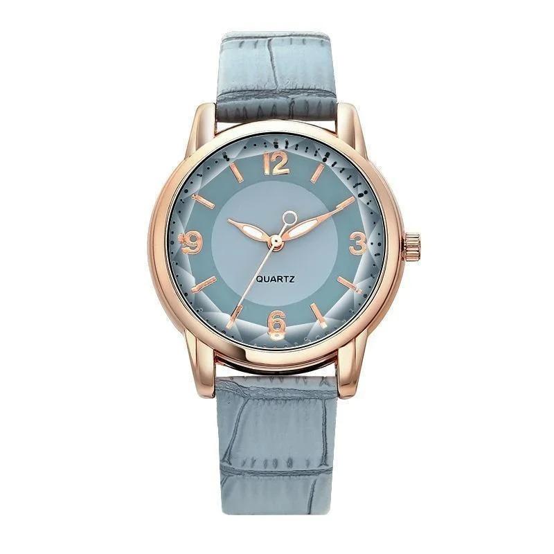 Leather Strap Women's Watch Polygonal Glass Luxury Women's Clock Dial Quartz Creative Fashion Quartz Watch