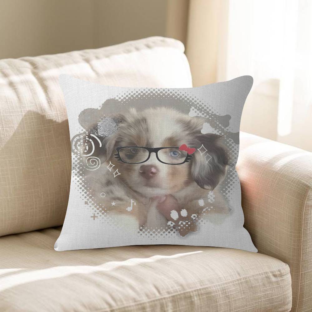 Cute Dreamy Pink Blue Puppy Animals Pillow Cushion Cover Pillowcase Living Room Sofa Home Decor Customized