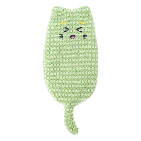 Crinkle Sound Cat Toy Cute Cat Shape Kitten Kicker Toy Interactive Plush зелёный