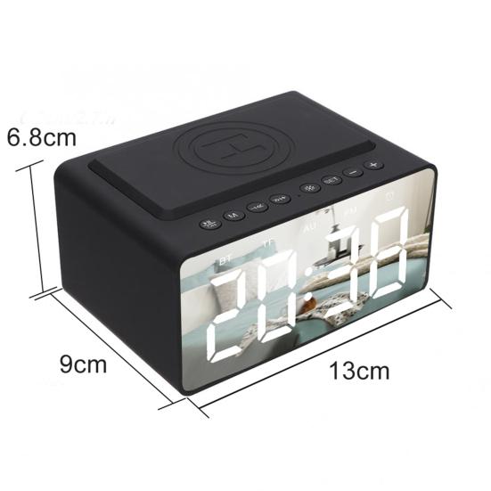Bedside Large High Clarity LED Display Alarm Clock Radio BLE Speaker Wireless