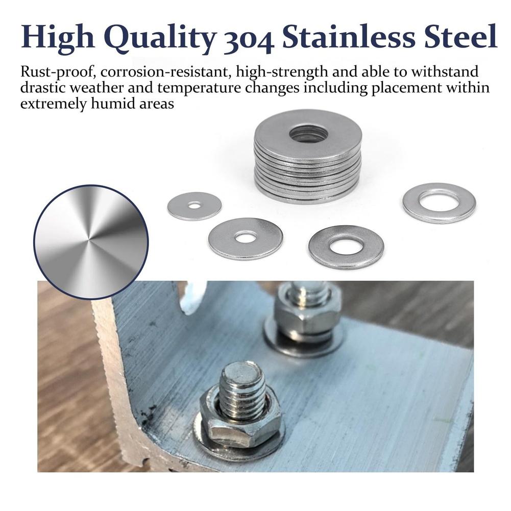 Assorted Fasteners SS304 Flat Washers Compact Storage Box Suitable For Humid Conditions For DIY Projects For M3-M12 Bolts