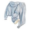 Autumn/Winter Fashion Velvet Hooded Sweatshirt & High-Waisted Wide-Leg Pants Set