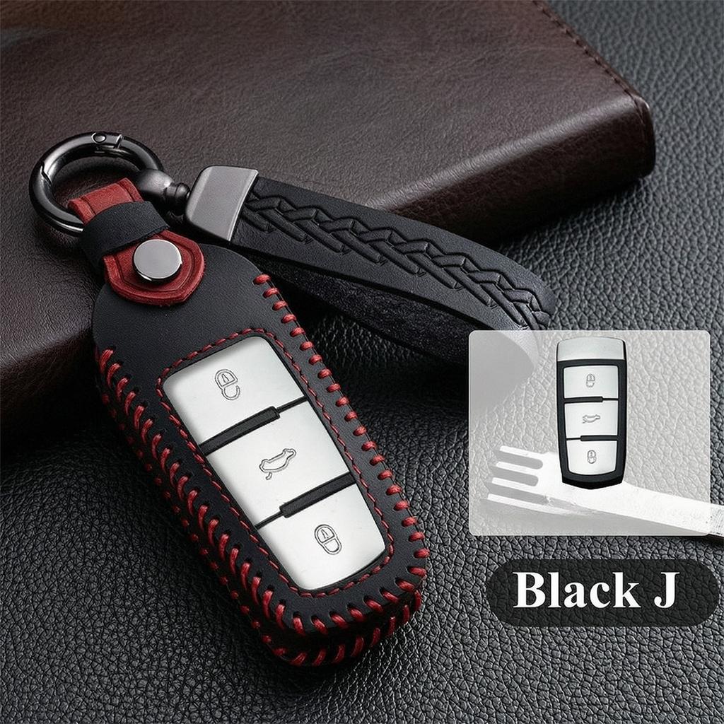 Leather Key Fob Case For Volkswagen VW Golf 4 5 6 8 Polo Passat B7 B8 Tiguan Jetta Passat ID.3 ID.4 Key Cover Protector Shell