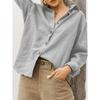 Autumn and Winter Fashion Lapel Long-sleeved Cotton and Linen Loose Women's Shirt