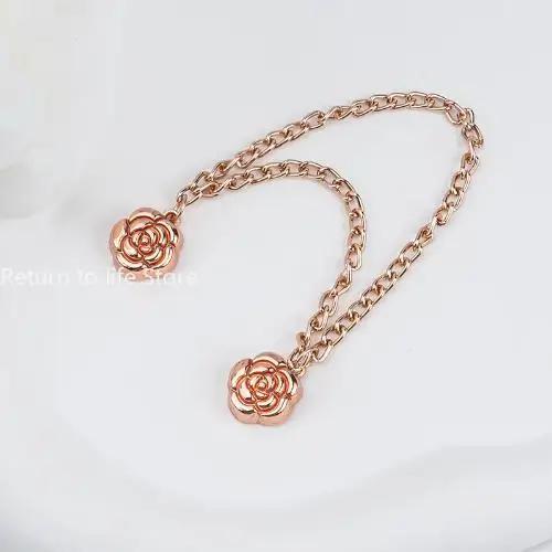 Multi-Function Magnetic Clothing Clip with Chain Metal Buttons Clip Clothes Scarf Trouser Legs Cuff Fixing Magnet Pin