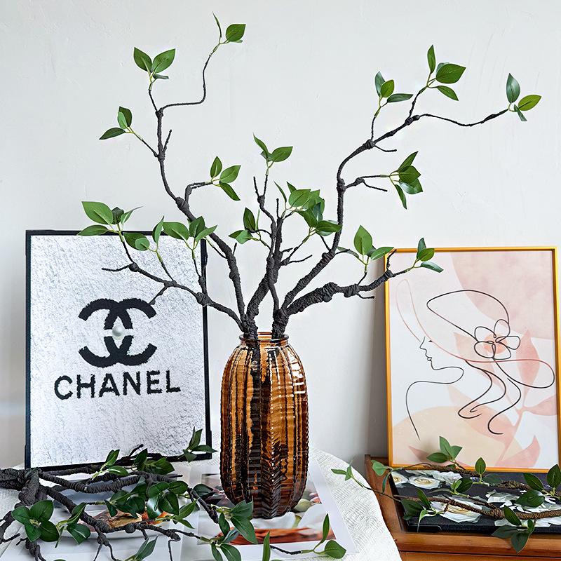 Grüne Knospen Künstliche Grünpflanzen - Schaumstoffäste für Heimdekoration, Esstisch und Fotoausstellung