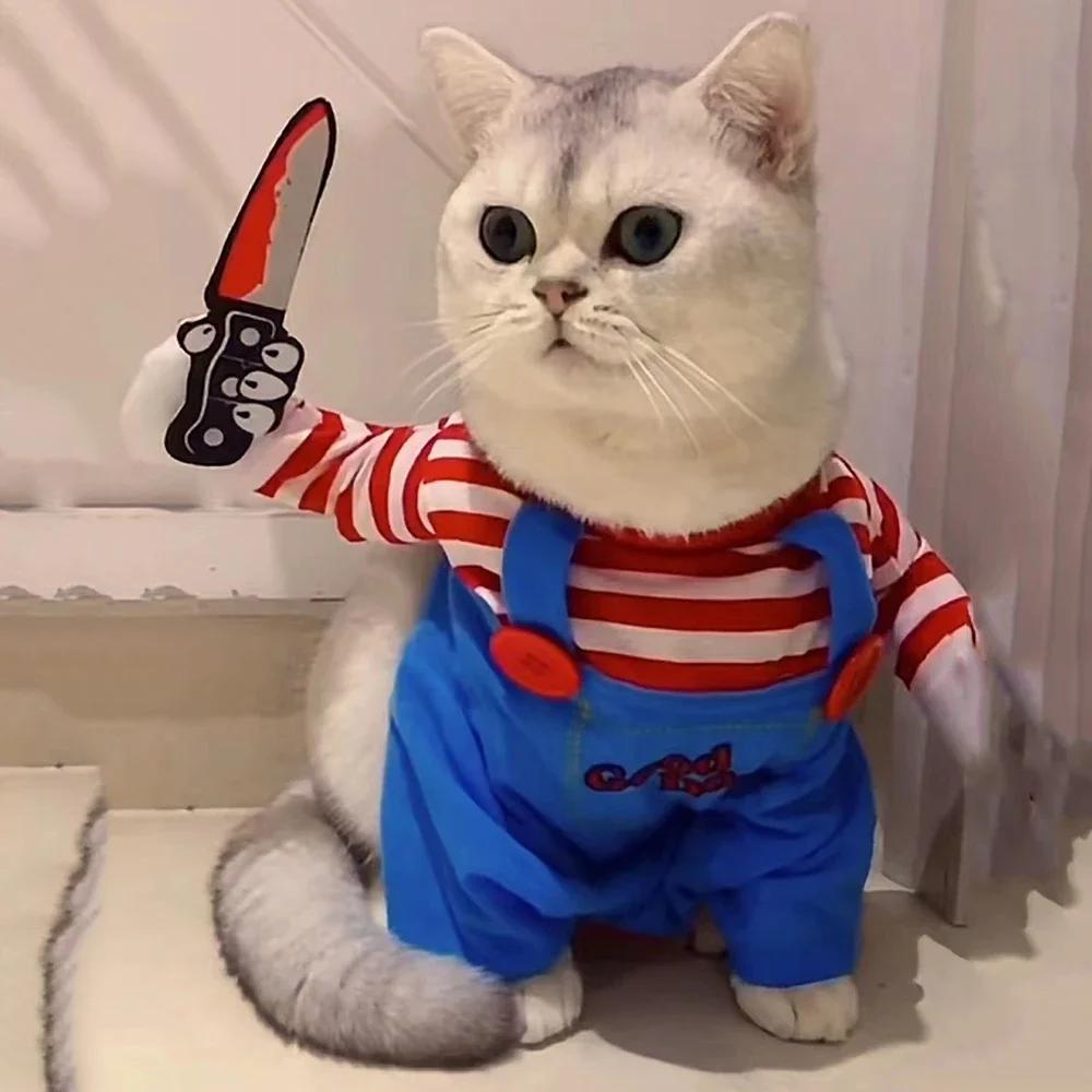 Cat Costume Dog Halloween Cosplay Costumes For Small Medium Dog Cats Funny Party Creative Novelty Puppy Kitten Clothes Yorkies Pet Coat
