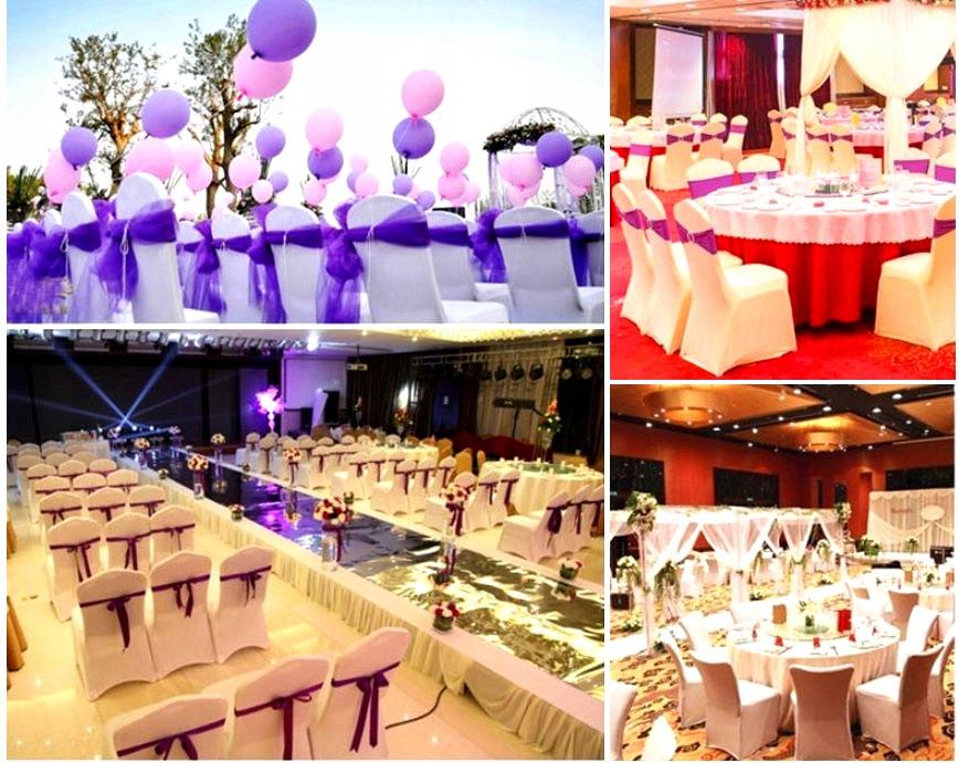 White Wedding Banquet Chair Cover Elastic [21Ba]