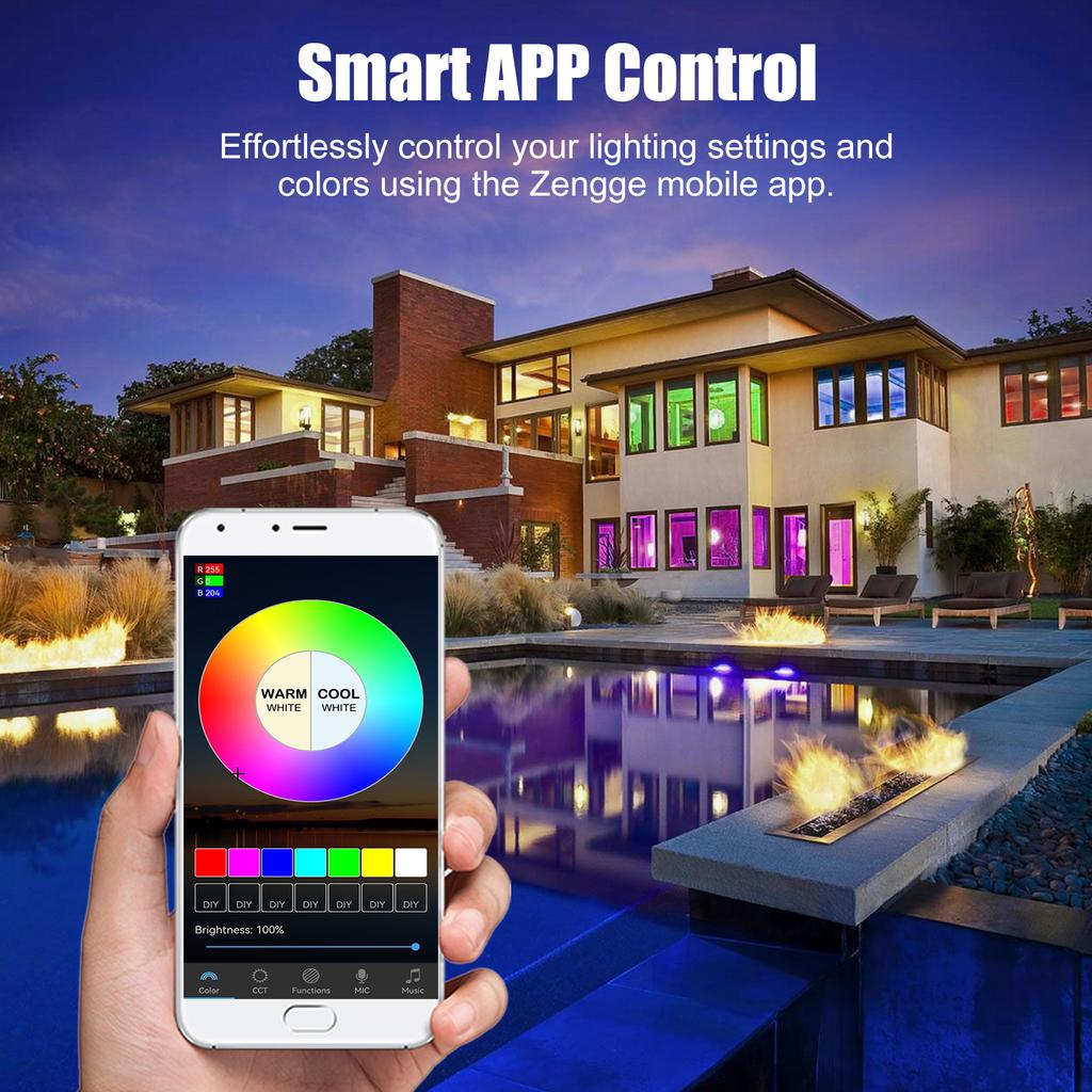 RGB+CCT Smart Light Bulb BT Connection App Control LED RGB Color Changing Light Bulb with Music