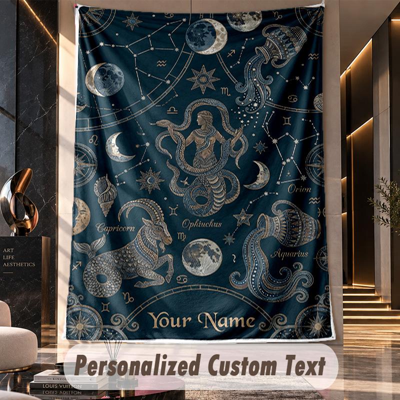 Zebra Star Blanket Theme Wall Tapestry Customized With Name Text Personalized Hanging Tapestry For Bedroom Living Room Decor