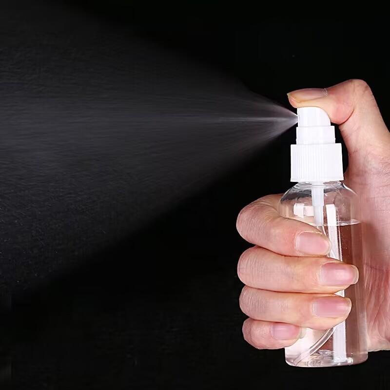 Transparent Pet Spray Bottle With Press Down Nozzle For Hand Sanitizer And Cosmetics