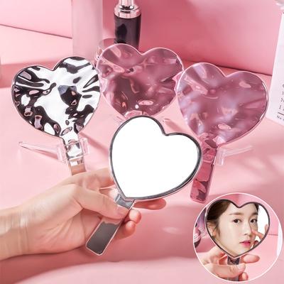 Tragbarer Ins Flüssigform Herzspiegel Handspiegel Tischspiegel Kosmetikspiegel Make-up Spiegel Reise Metallischer Hochauflösender Spiegel