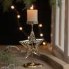 Iron Candle Holder Stand with Christmas Flower Star Snowflake Elk Tree Pattern Candlestick for Home Tabletop Decoration