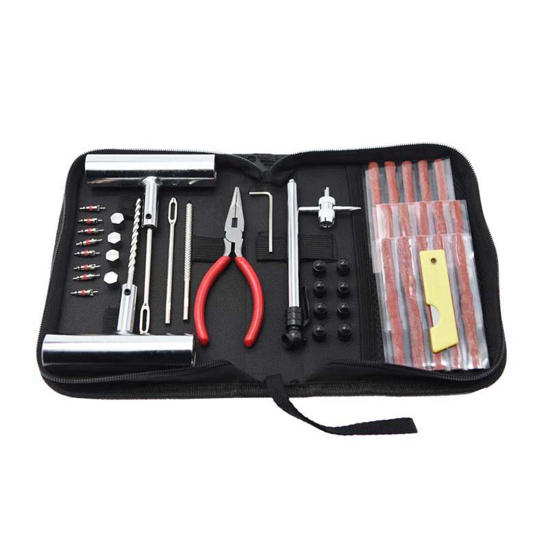 24, 46, 62-Piece Tire Repair Kit: First Aid, Tools, Cloth Bag for Car, Motorcycle & Electric Vehicle