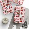 Christmas Gift Wrap Selfadhesive Paper With Santa And Reindeer Design For Holiday Packaging