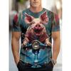 Funny Pig Graphic T-Shirt Men Women 3D Print Summer Short Sleeve O Neck Casual T Shirts Top Men Novelty Animal Harajuku Y2k Tops