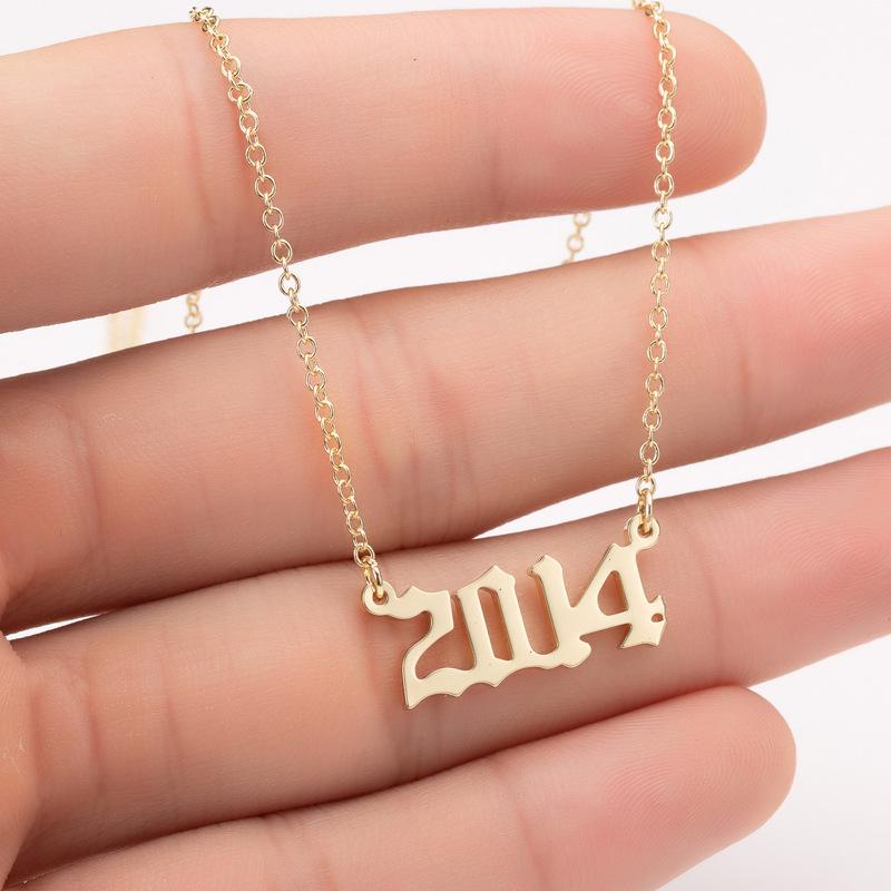 2025 Stainless Steel Year Necklace – Birthday Pendant, Bestie Gift, Versatile Slimming Chain