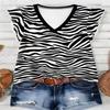 German Flag Print Striped Color-Block Design National Celebration Surprise Gift High-Quality Women'S Full-Print V-Neck Top