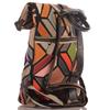 Damen Leder Rucksack im geometrischen Patchwork-Design