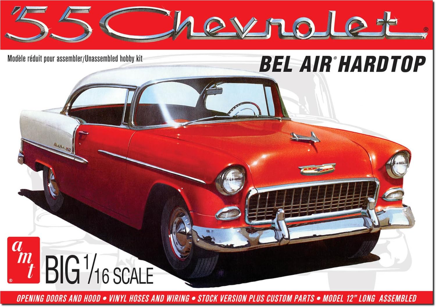 

Пластиковая модель AMT 1955 Chevy Bel Air Hardtop AMT1452 1/16