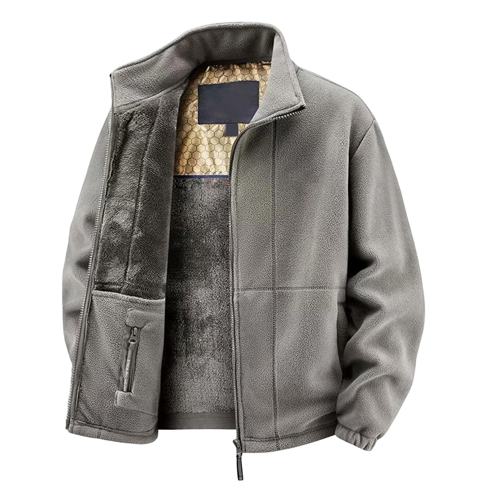 Unisex Heated Pocket Jacket Unisex Casual Warm Long-Sleeve Outerwear L
